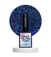 NAILSOFTHENIGHT 02  base reflectante de camuflaje con brillo (destellos azules y celestes) 10 ml